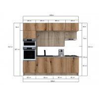 Bucatarie ZONE B COMBI 260 FRONT PAL K002 / decor K365